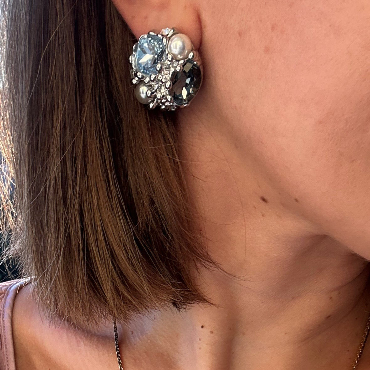Anna Silver Rhodium Plated Earrings