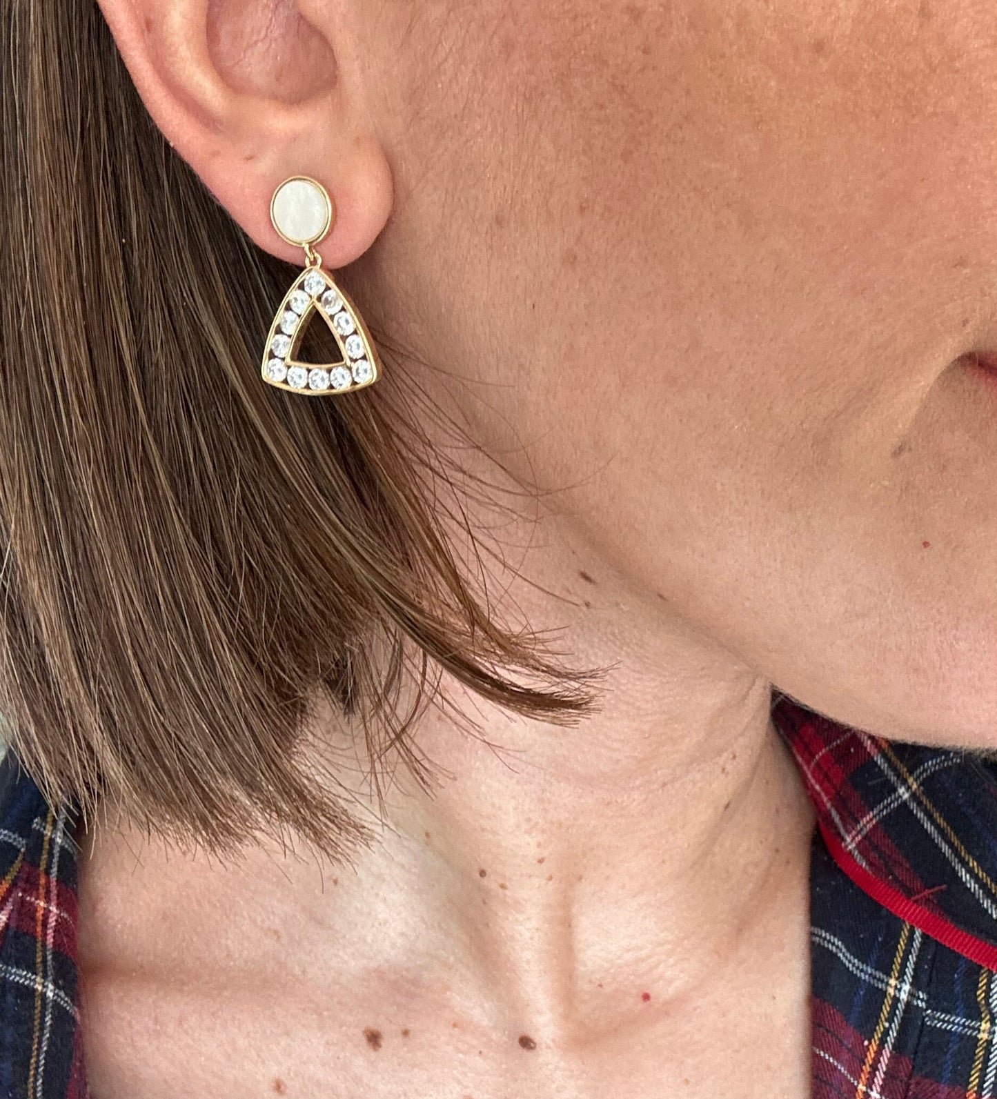 Tresa 14K Rhodium Plated Earrings