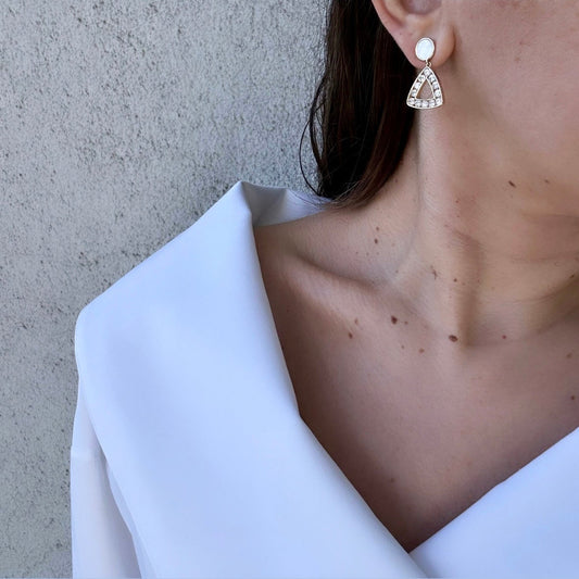 Tresa 14K Rodyum Kaplama Küpe