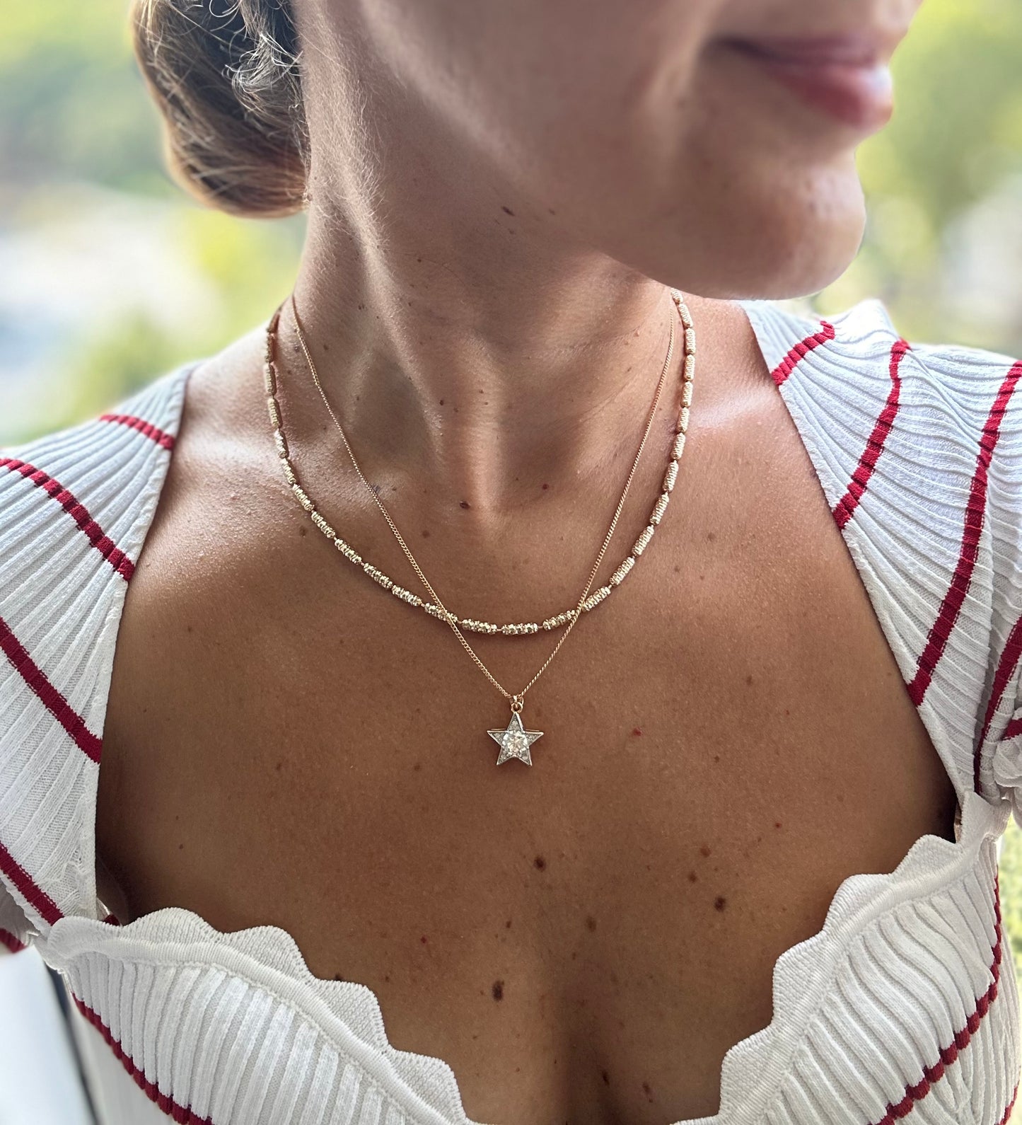 Star Rose 18K Rhodium Plated Necklace