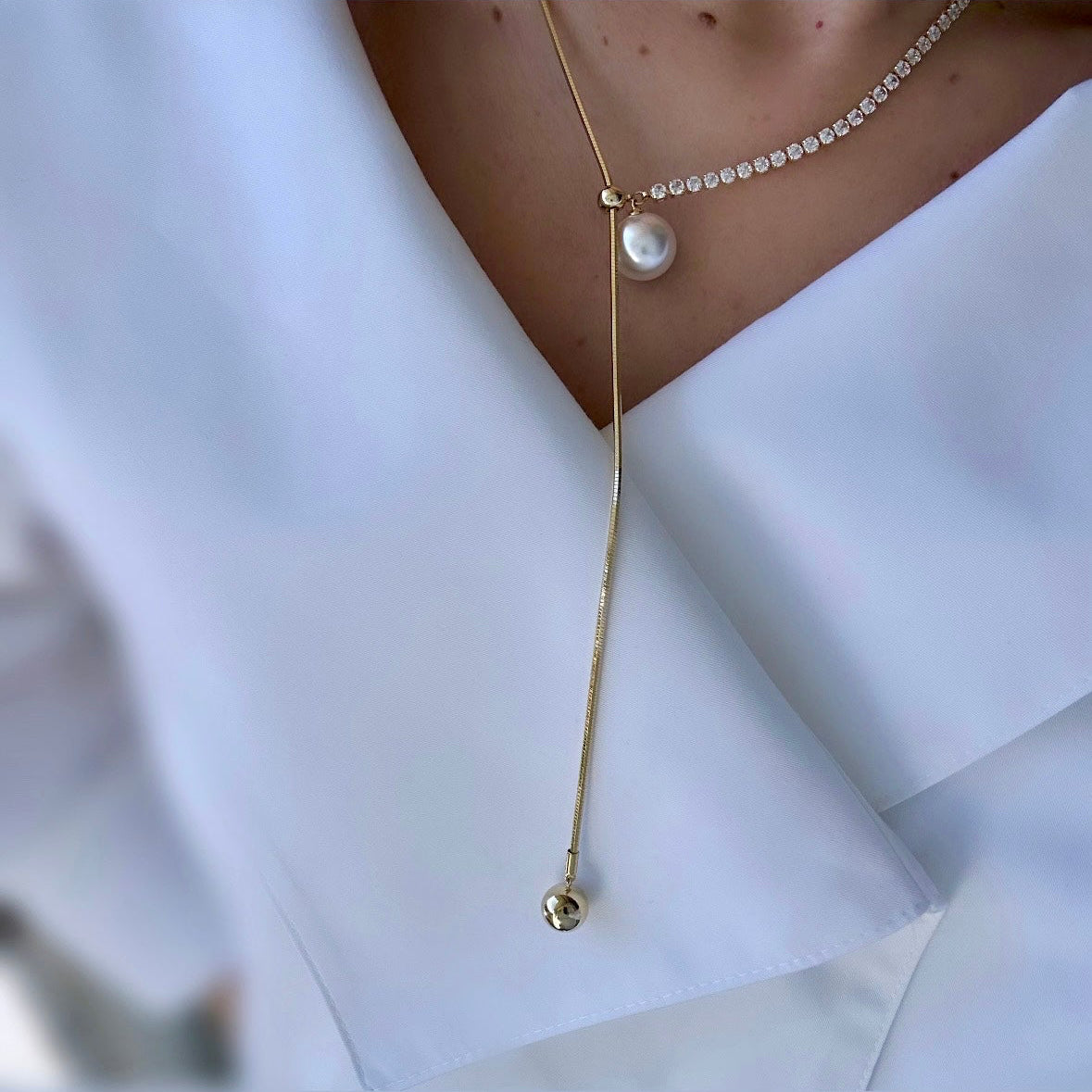 Bono 14K Rhodium Plated Necklace