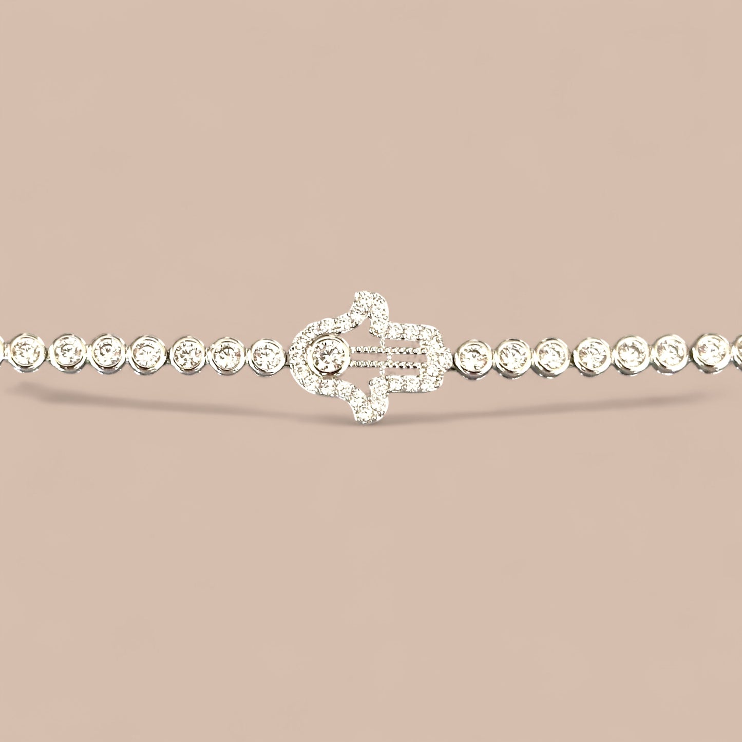 Hand of Fatima Rhodium Plated Bracelet