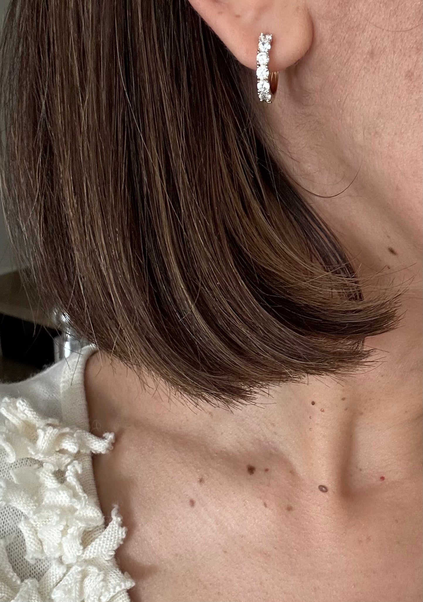 Tina 14k Rodyum Kaplama Mini Halka Küpe