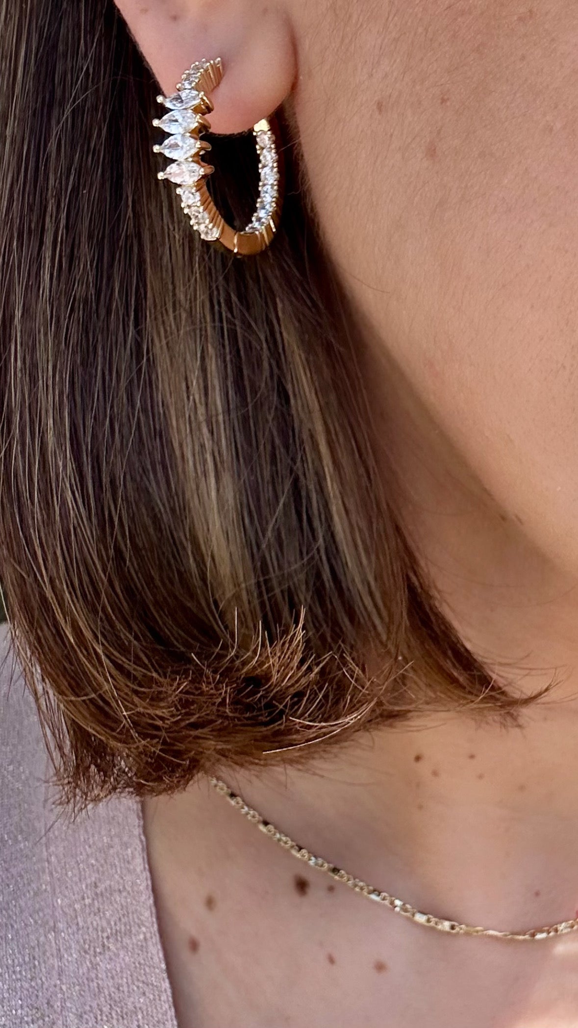 Caso 14k Rhodium Plated Hoop Earrings