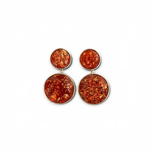 Olly Turuncu 14k Rengi Rodyum Kaplama Küpe