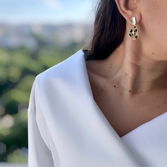 Loe 14k White Gold Plated Earrings