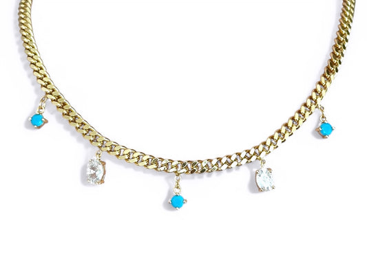 Blue Sona 14k Color Necklace