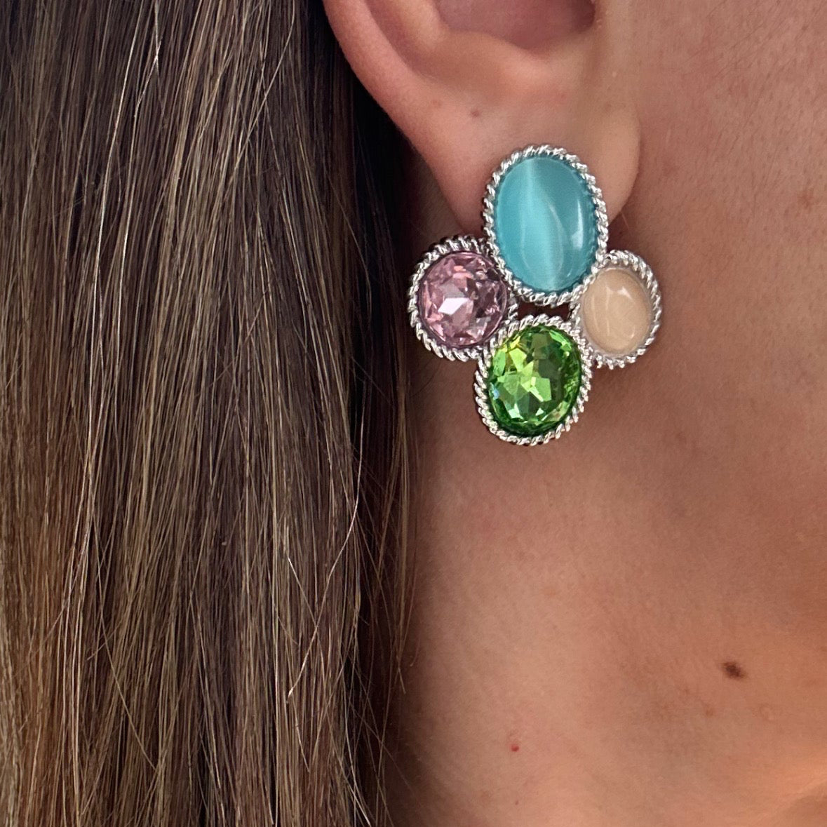 Gustos 14k Rhodium Plated Earrings