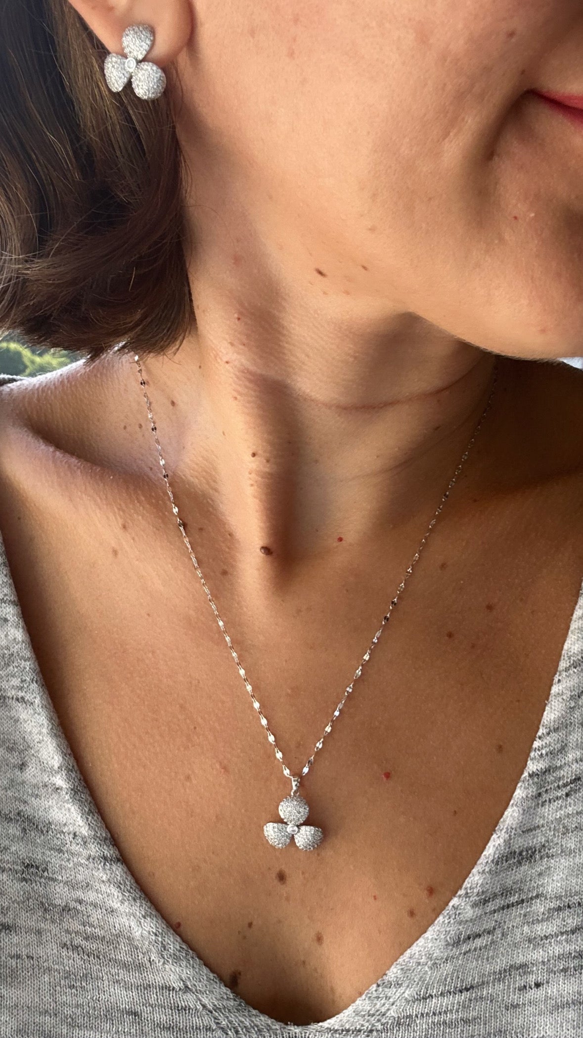 Mystara Silver Color Rhodium Plated Set