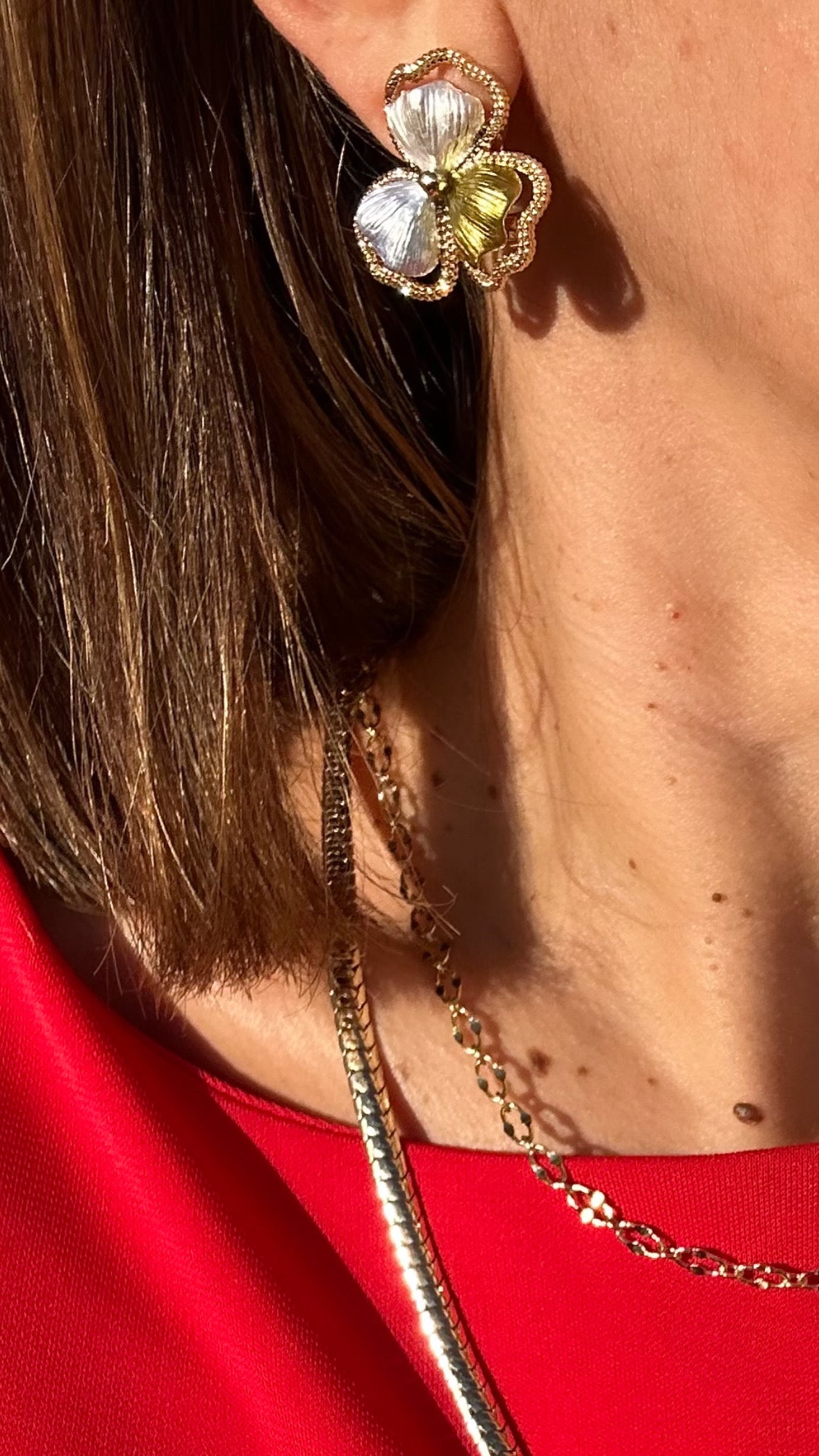 Jolie 14k Rengi Rodyum Kaplama Küpe