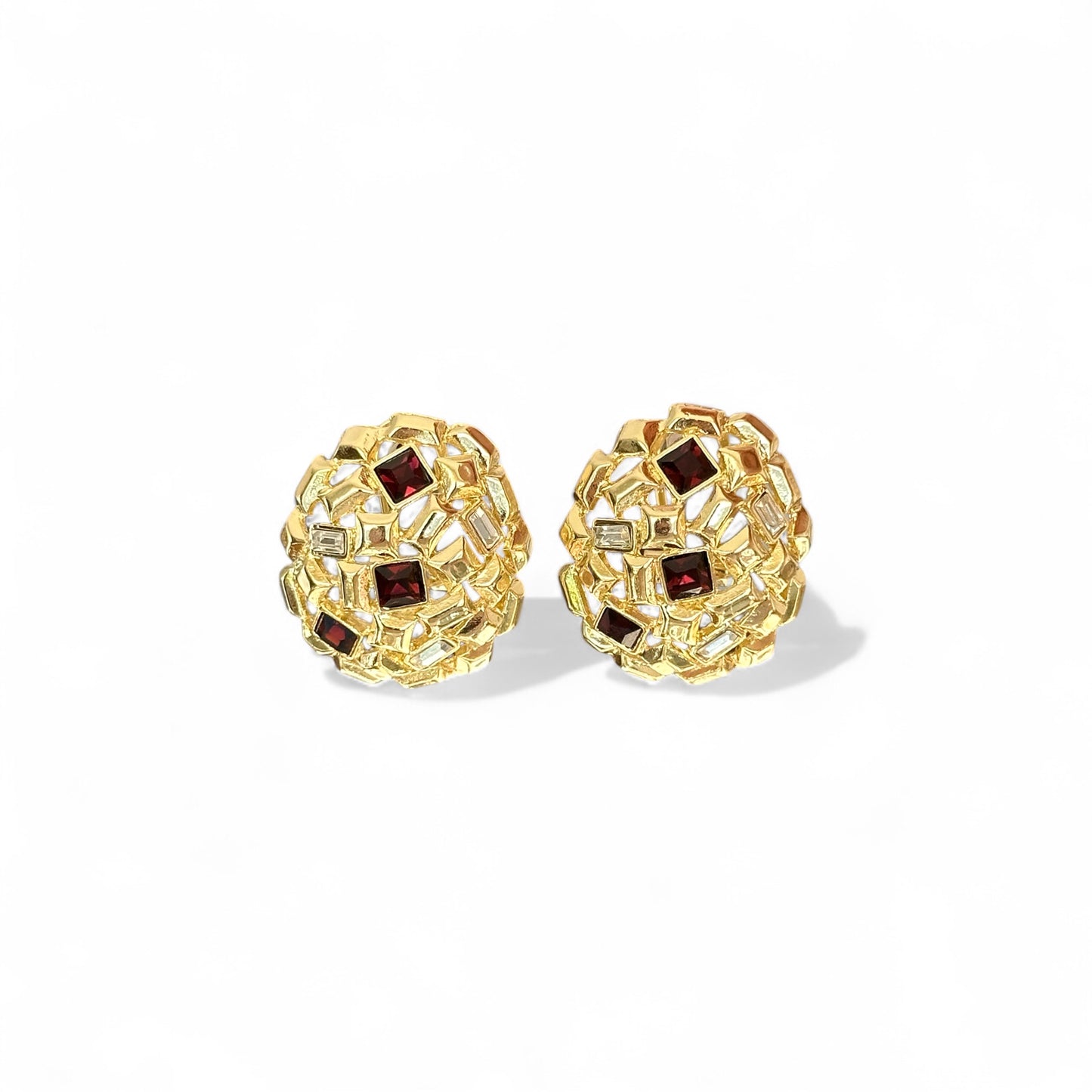 Ruby Brown 14K Rhodium Plated Earrings
