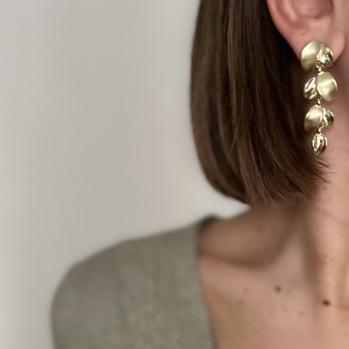 Cavielle 14k Rhodium Plated Dangle Earrings