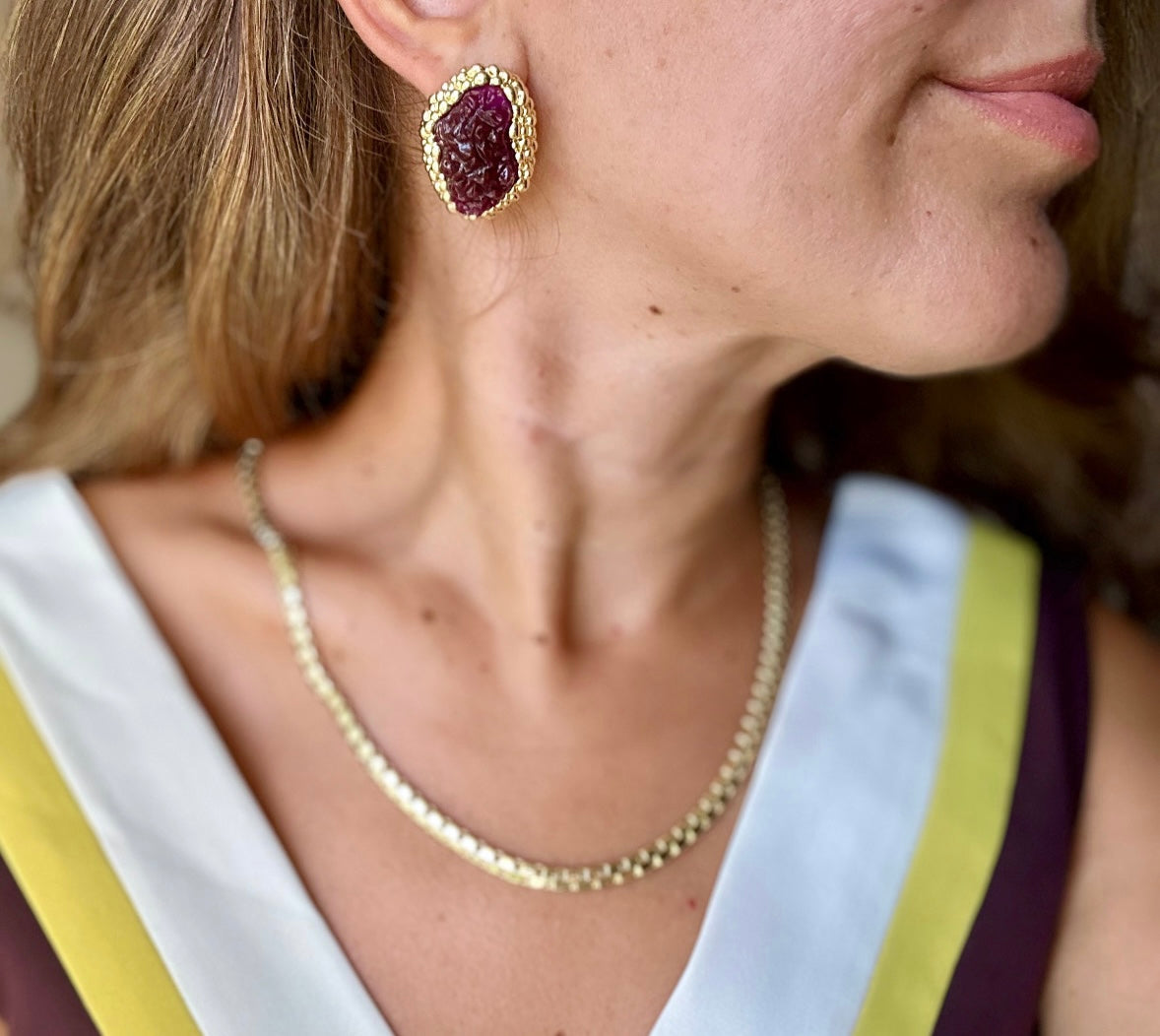 Golden Breeze 14K Rhodium Plated Earrings