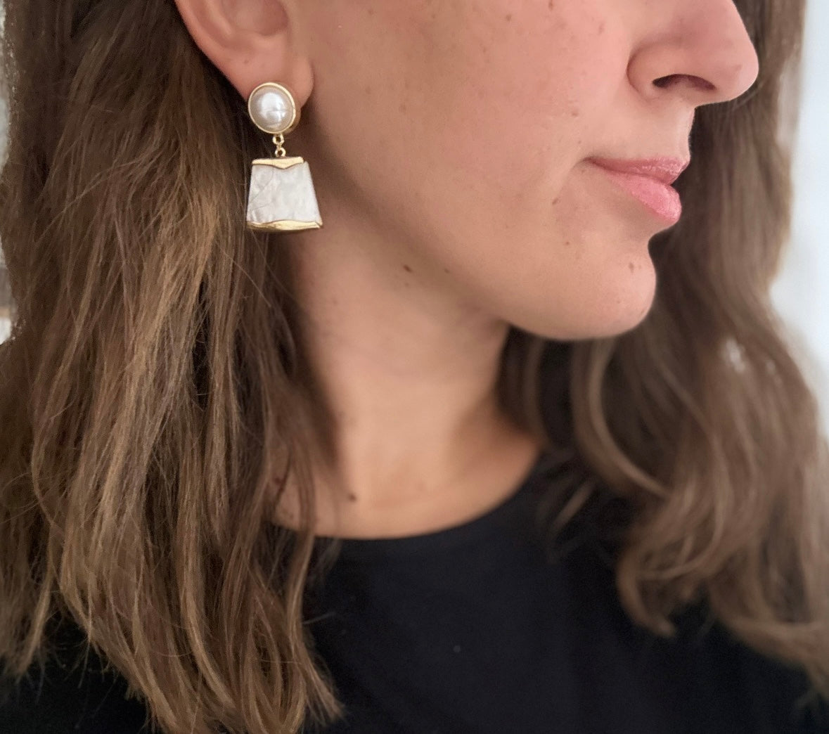 Mia 14K Rhodium Plated Dangle Earrings