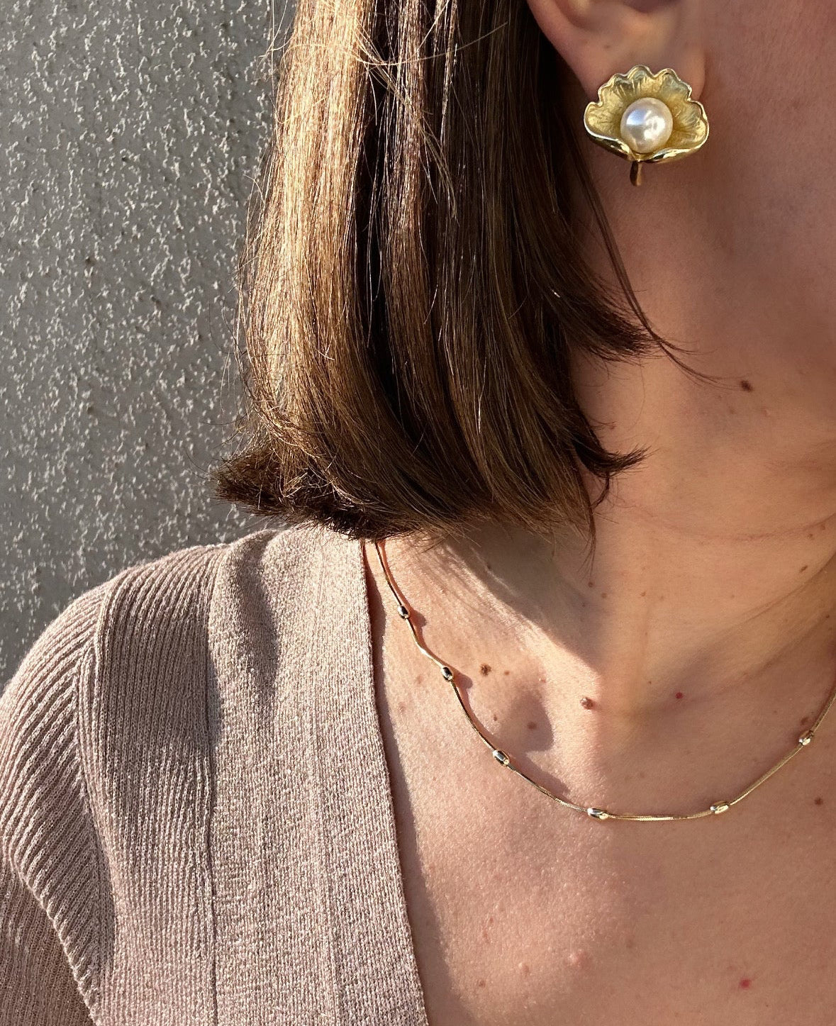 Pearl 14k Rengi Rodyum Kaplama Küpe