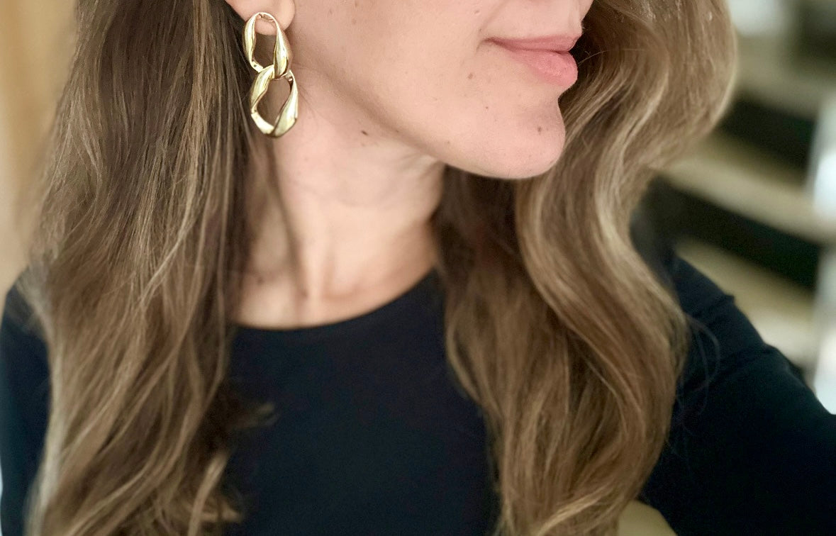 LinkLuxe 14K Rhodium Plated Earrings
