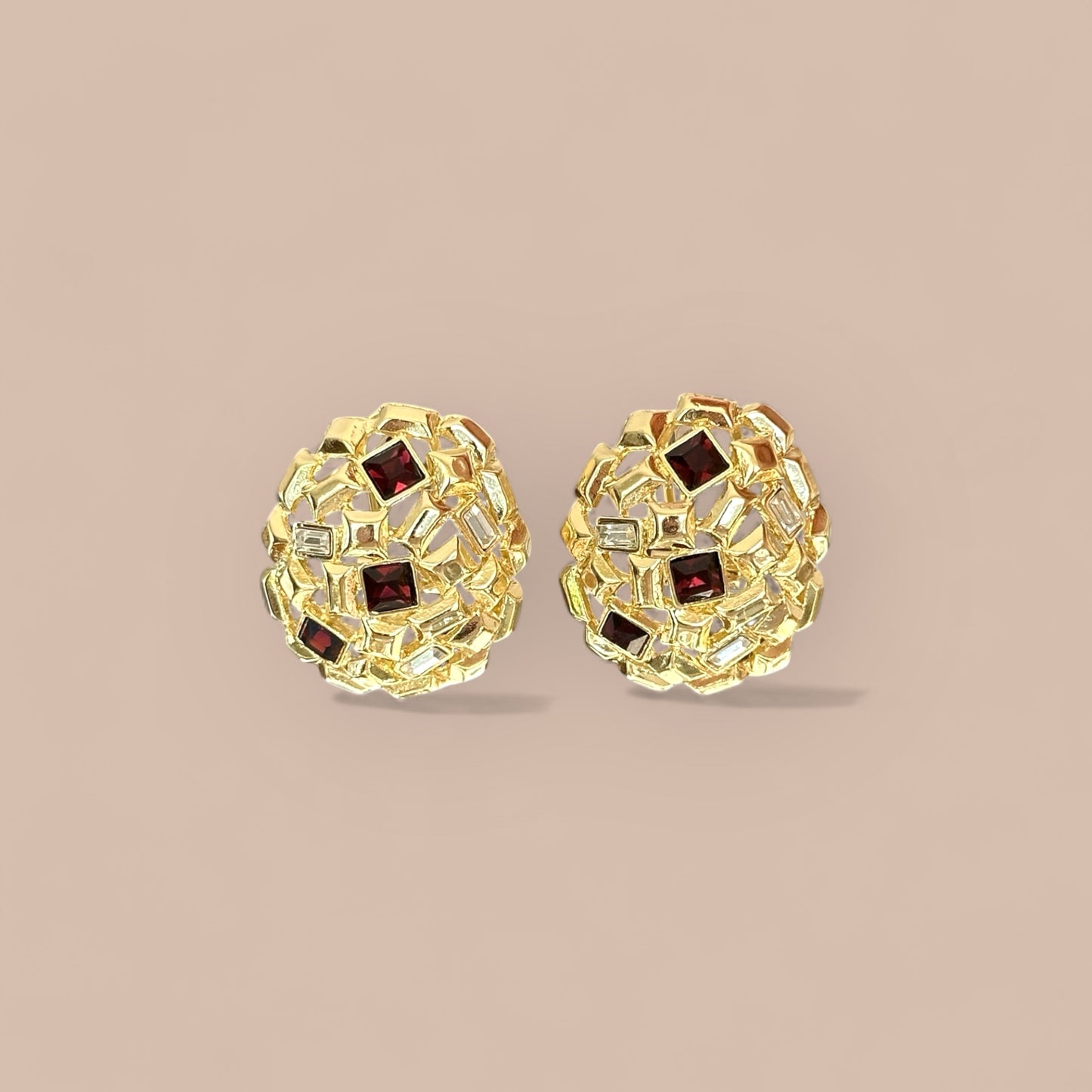 Ruby Brown 14K Rhodium Plated Earrings