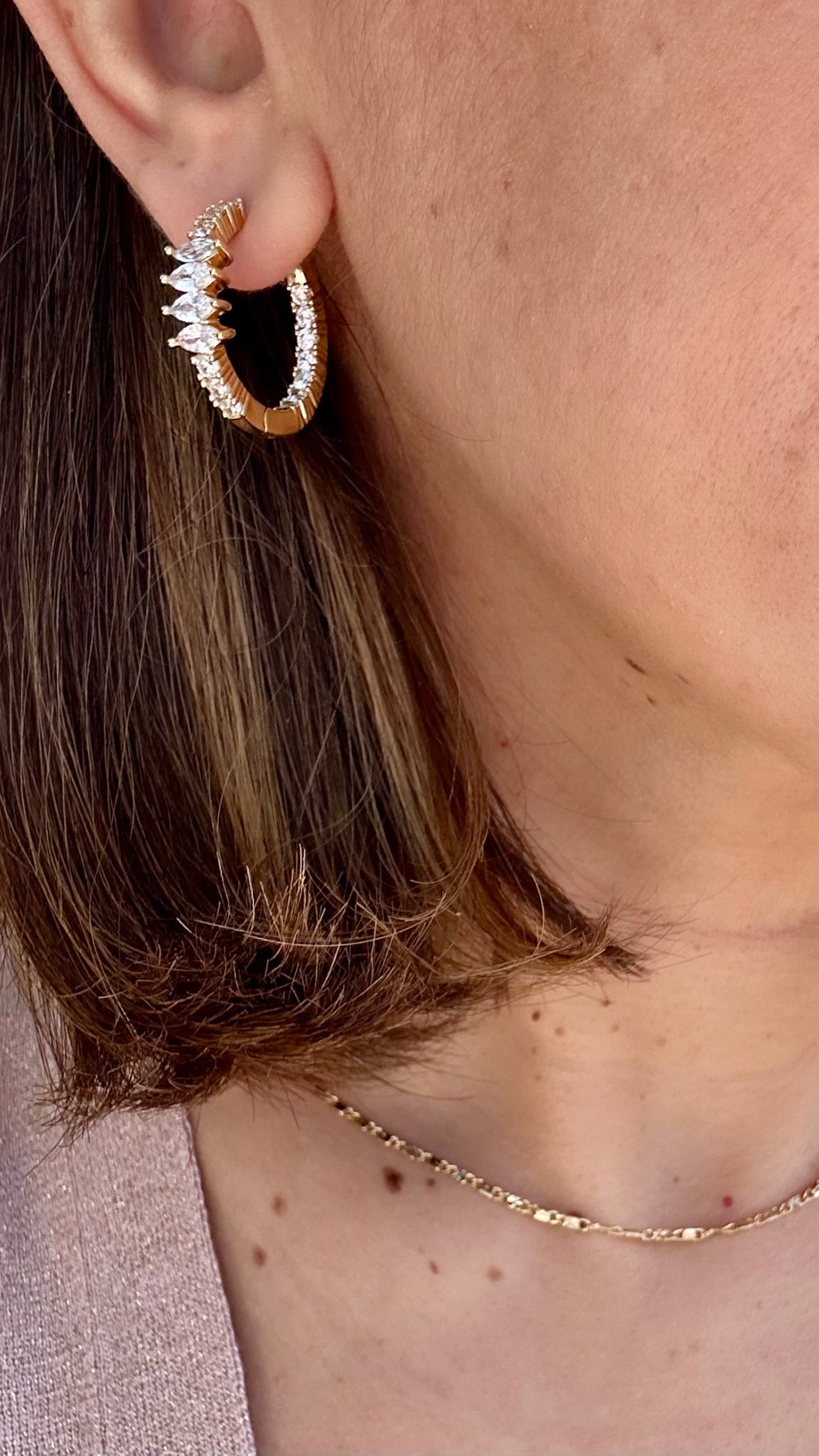 Caso 14k Rhodium Plated Hoop Earrings