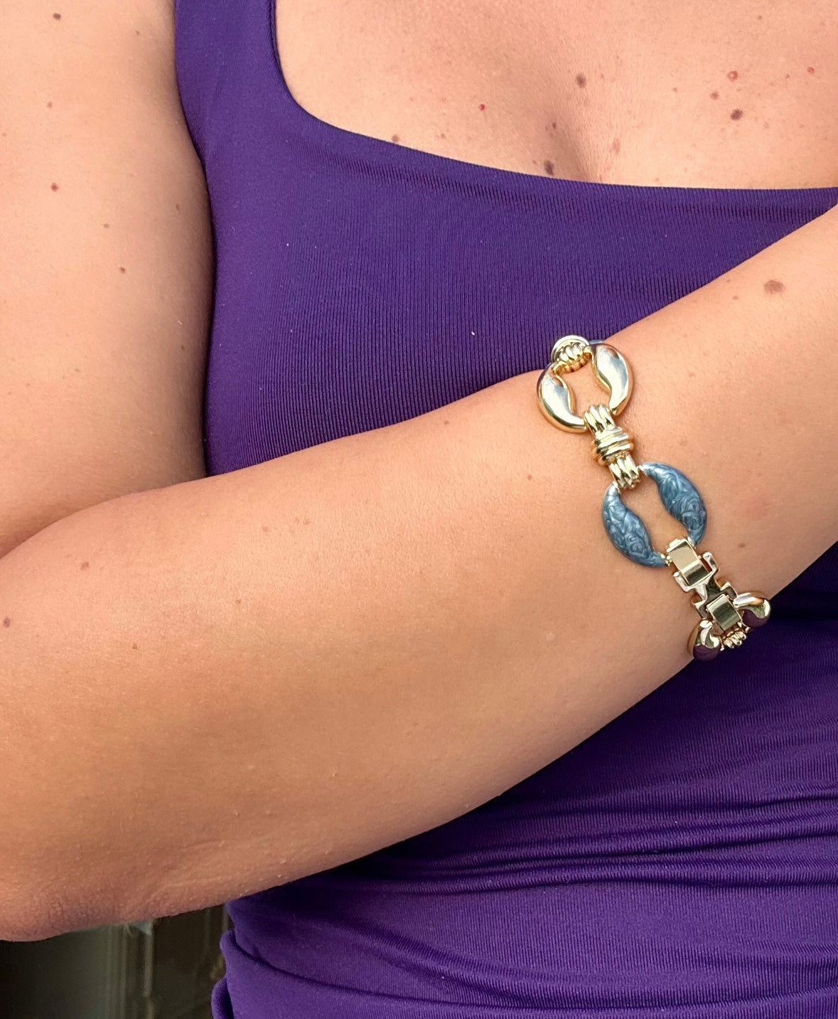 Azure Glow 14K Rhodium Plated Bracelet