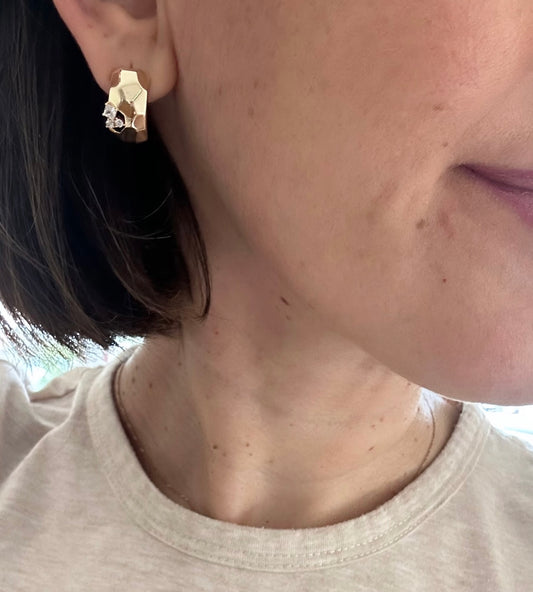 Denny 18K Rodyum Kaplama Küpe