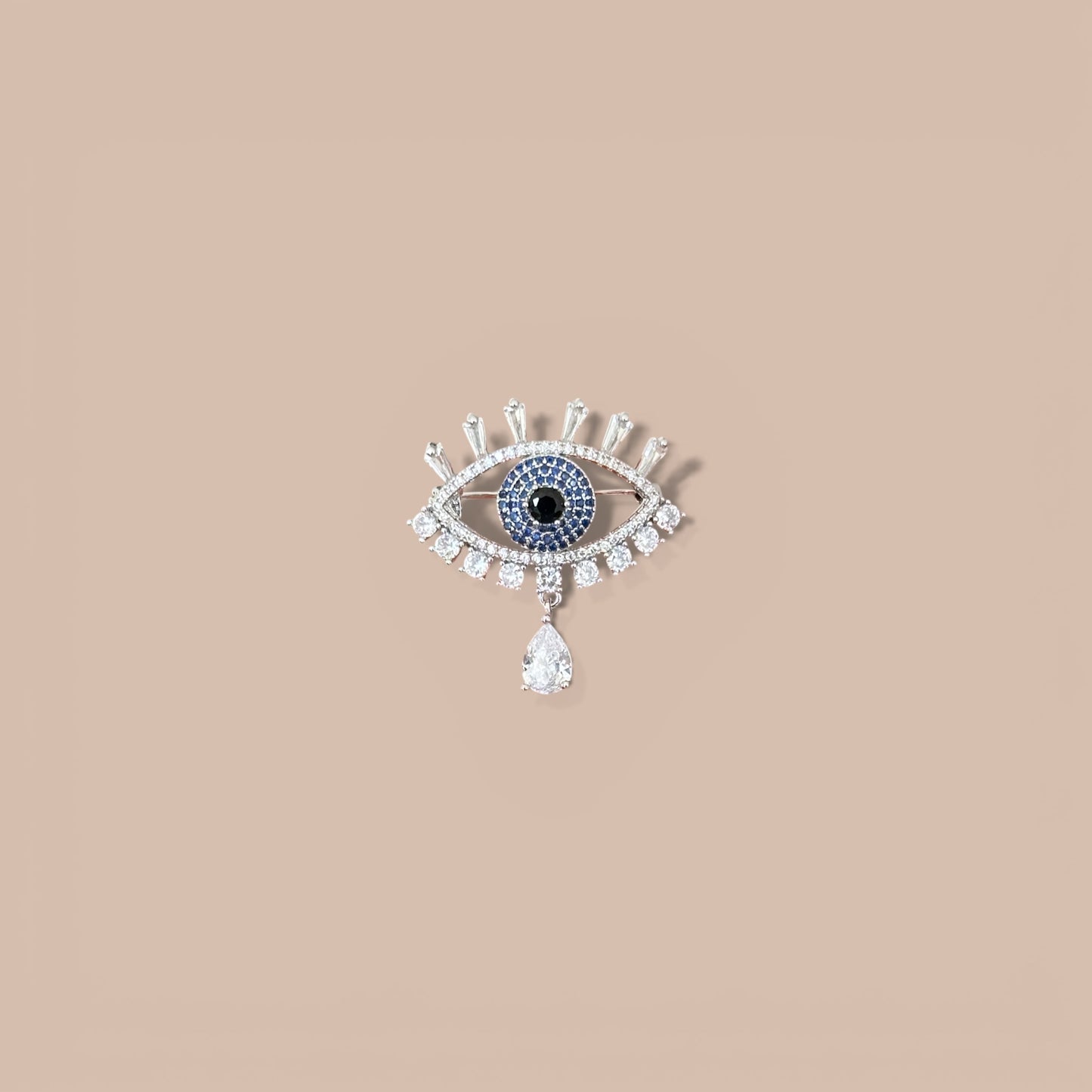 Evil Eye Gümüş Rengi Broş