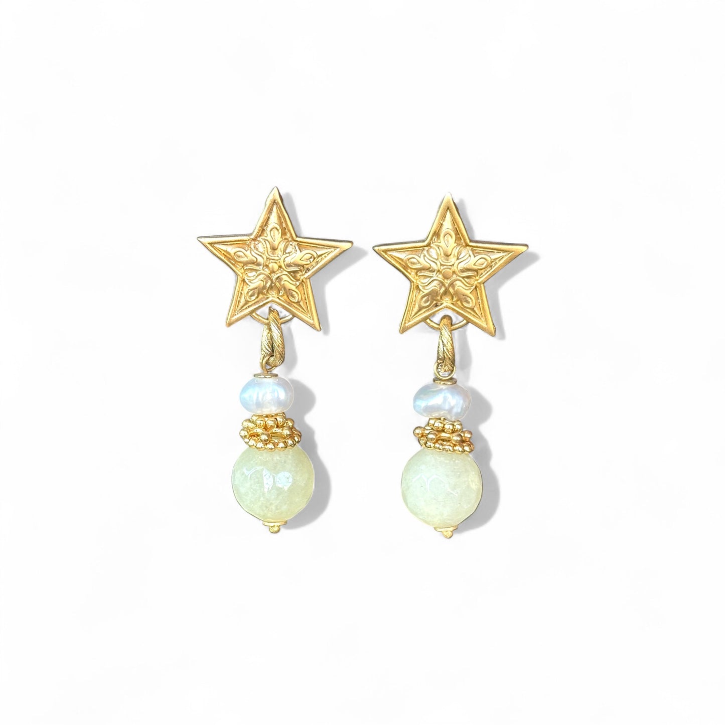 Star Butter Yellow Altın Kaplama Sallantılı Küpe