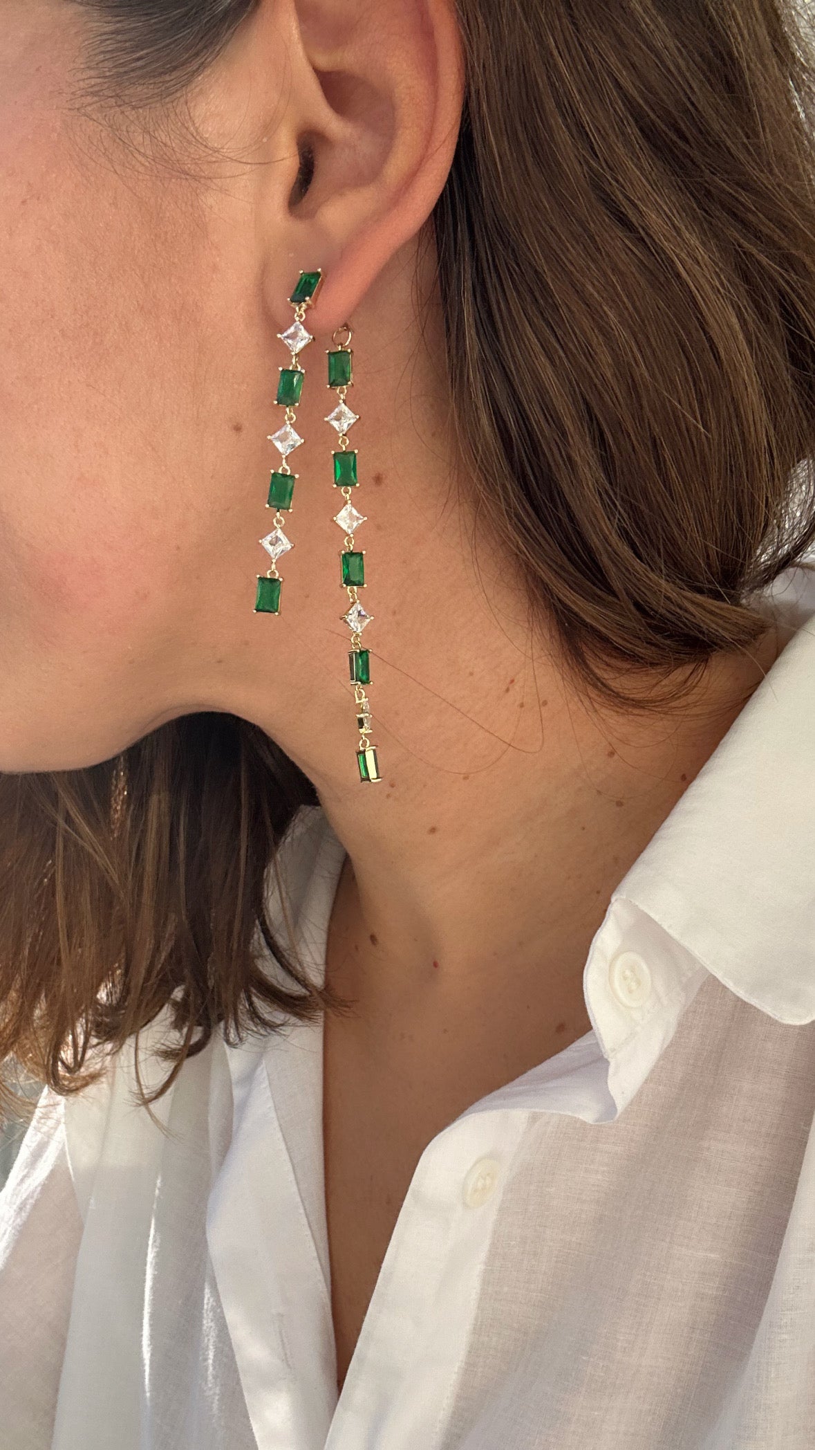 Lush Veil Rhodium Plated Dangle Earrings