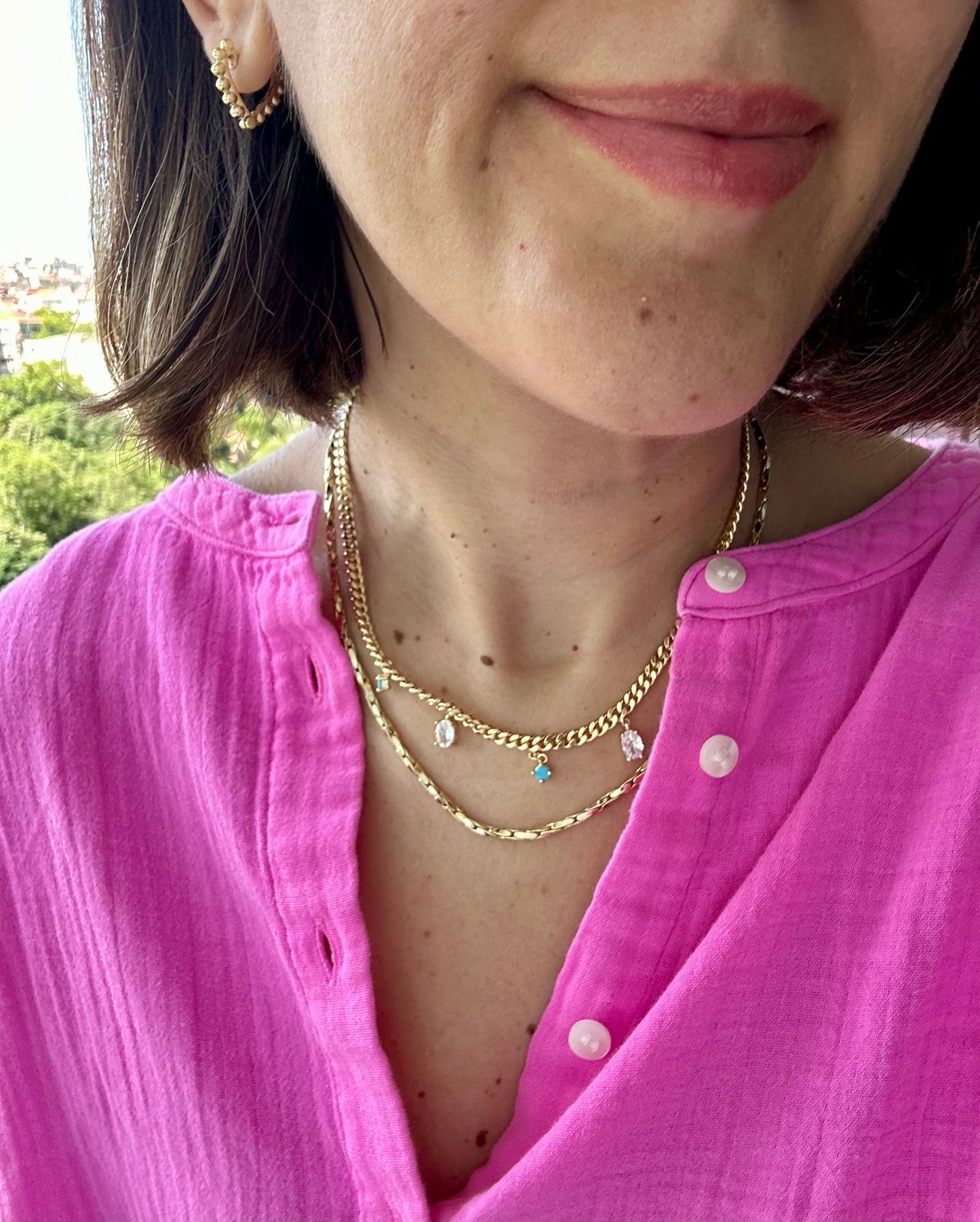 Blue Sona 14k Color Necklace