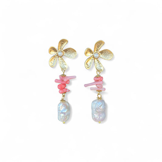 Summer Gold Plated Dangle Earrings