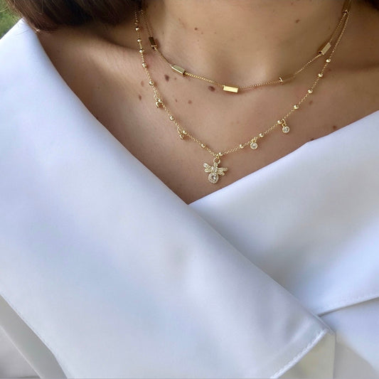 Abby 14k Rodyum Kaplama Kolye