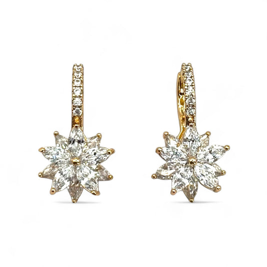 Sunlit Oasis 18K Rengi Kaplama Sallantılı Küpe