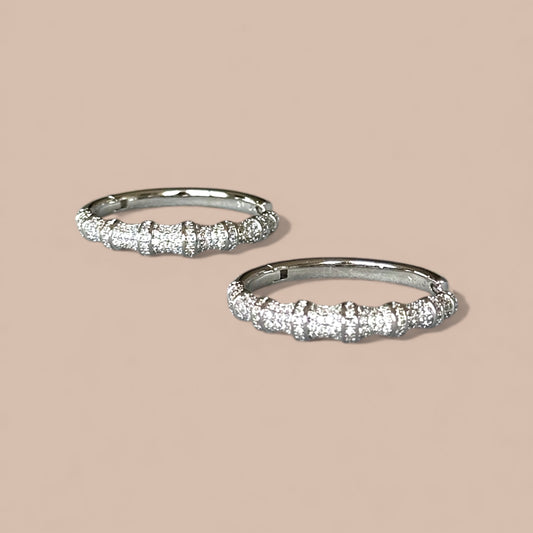 Fellis Silver Rhodium Plated Hoop Earrings