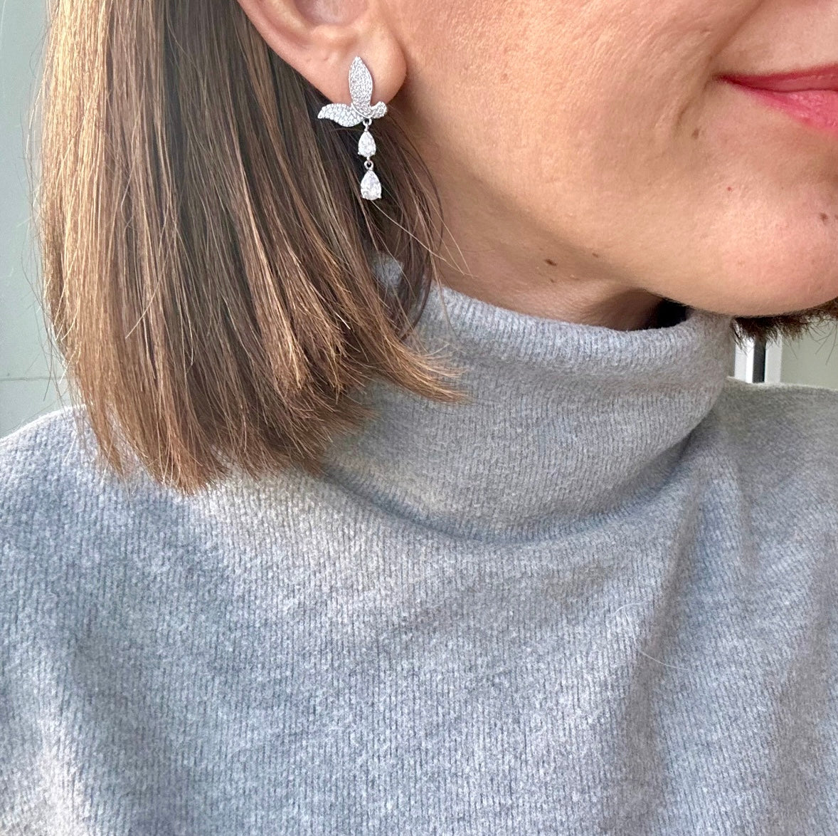 Clara Silver Color Rhodium Plated Earrings