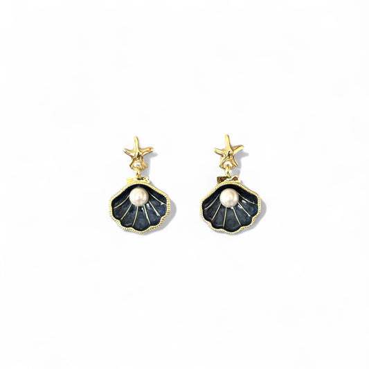 Solennea Navy Blue 14k Color Rhodium Plated Earrings