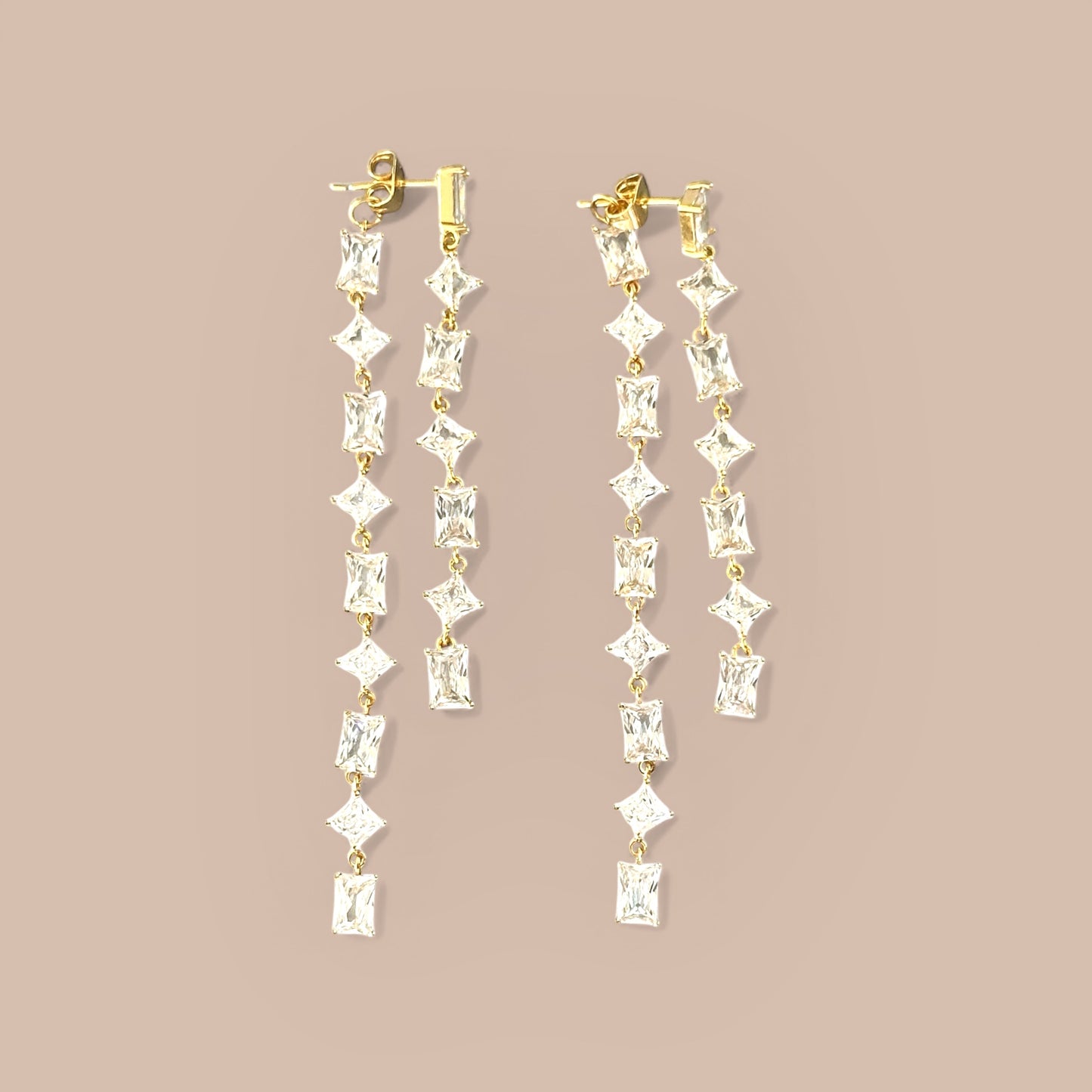 Lush Veil Gold Color Rhodium Plated Earrings