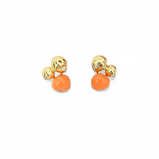 Bella Orange 14K Color Rhodium Plated Earrings