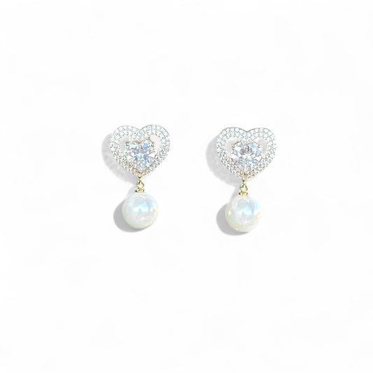 Love 14k Rhodium Plated Earrings