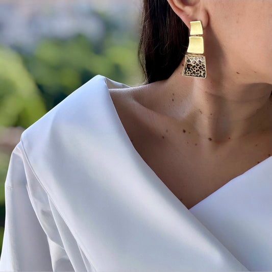 Leo 14k Rhodium Plated Earrings