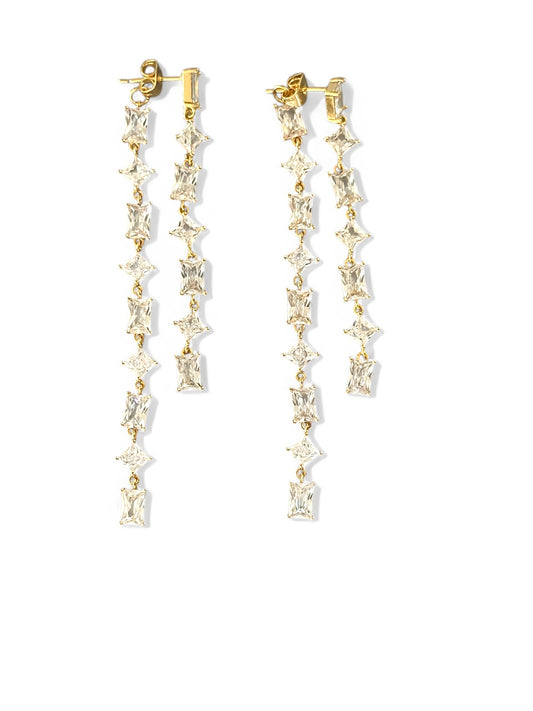 Lush Veil Gold Color Rhodium Plated Earrings