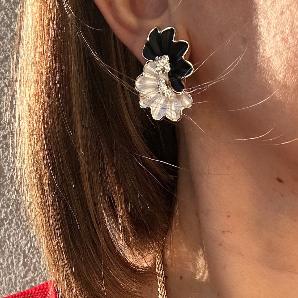 Desire Black 14k Rhodium Plated Earrings