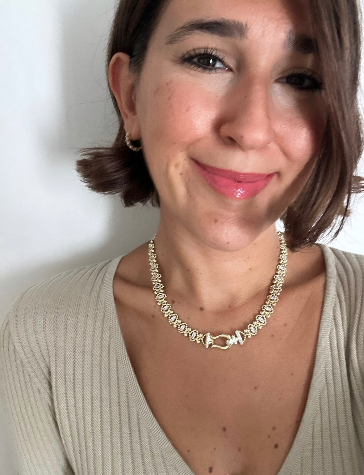 Luz 14k Rhodium Plated Necklace