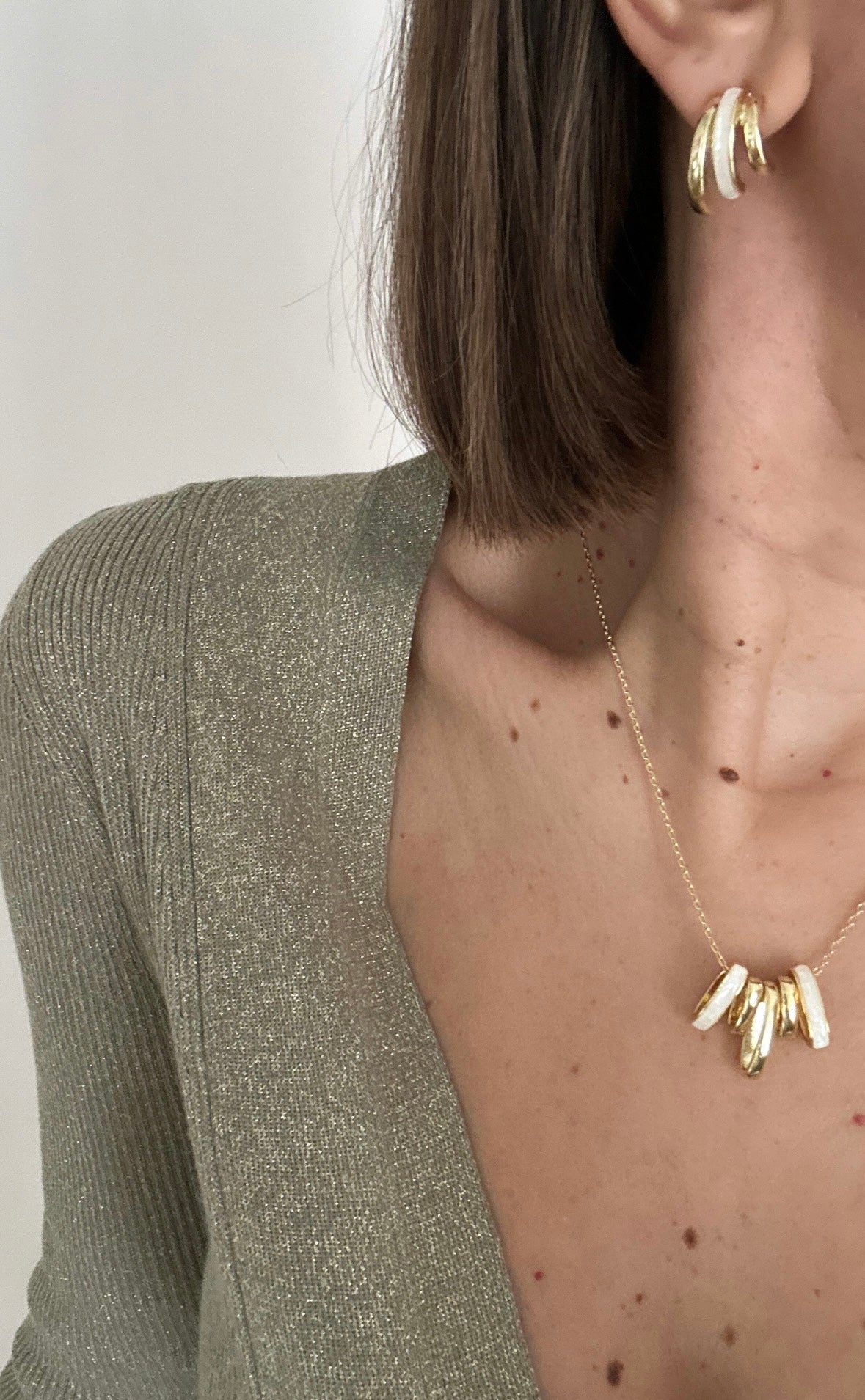 Nerisse 14k Rengi Mineli Rodyum Kaplama Set