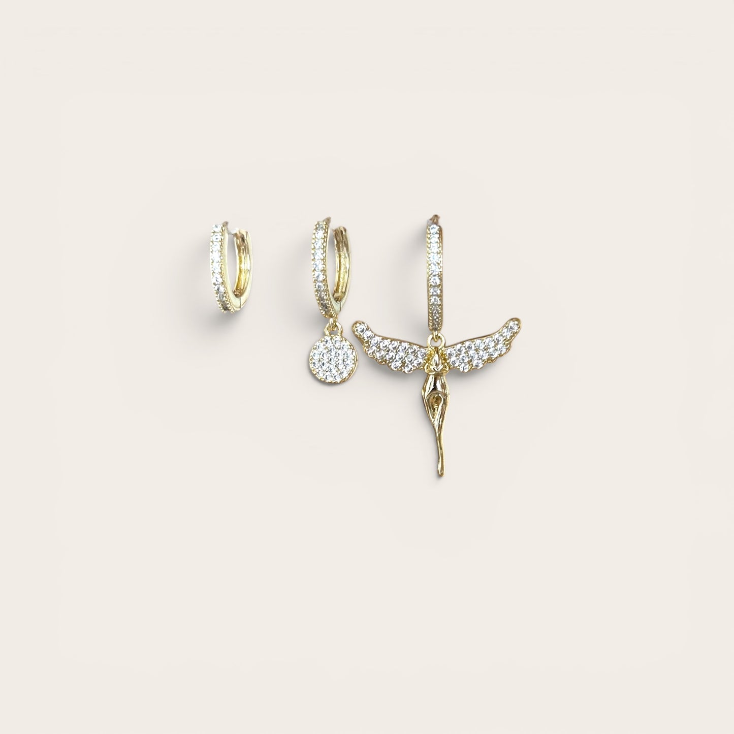 Angel 14k Rengi Rodyum Kaplama Küpe