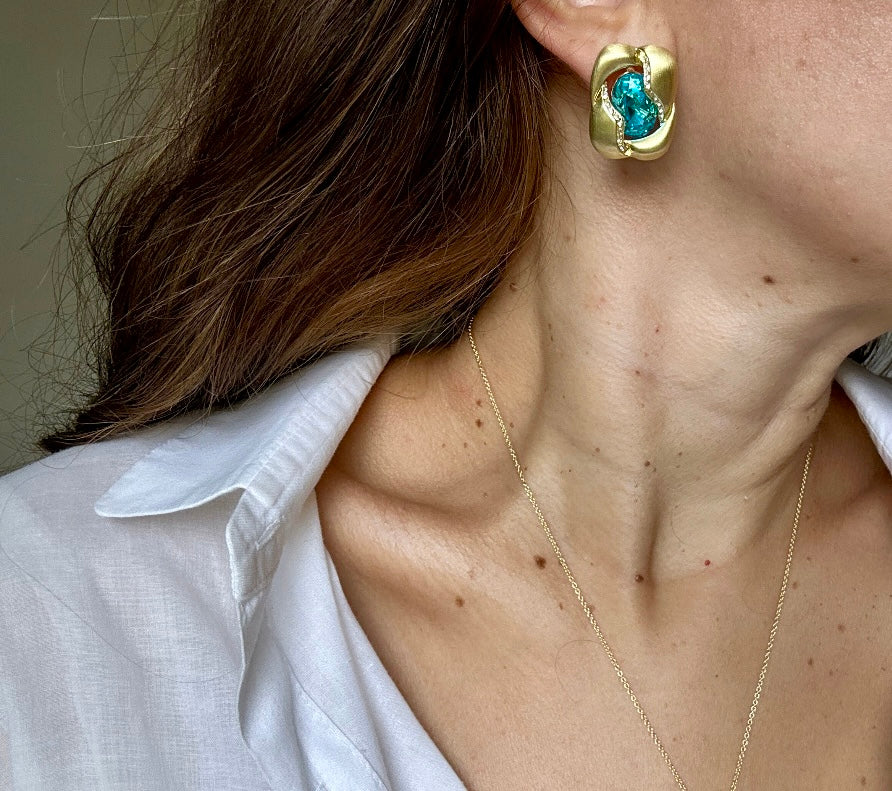 Ala 14K Rhodium Plated Earrings