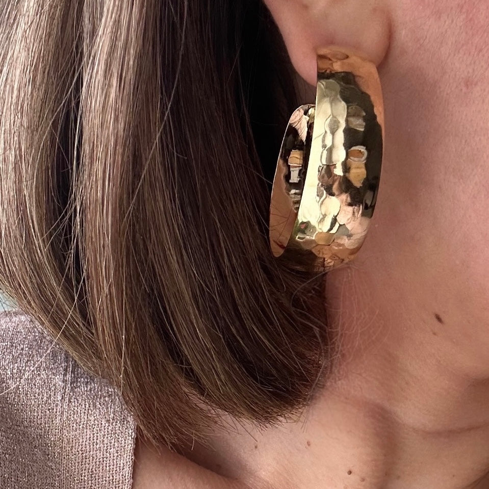 14k Yellow Gold Rhodium Plated Earrings
