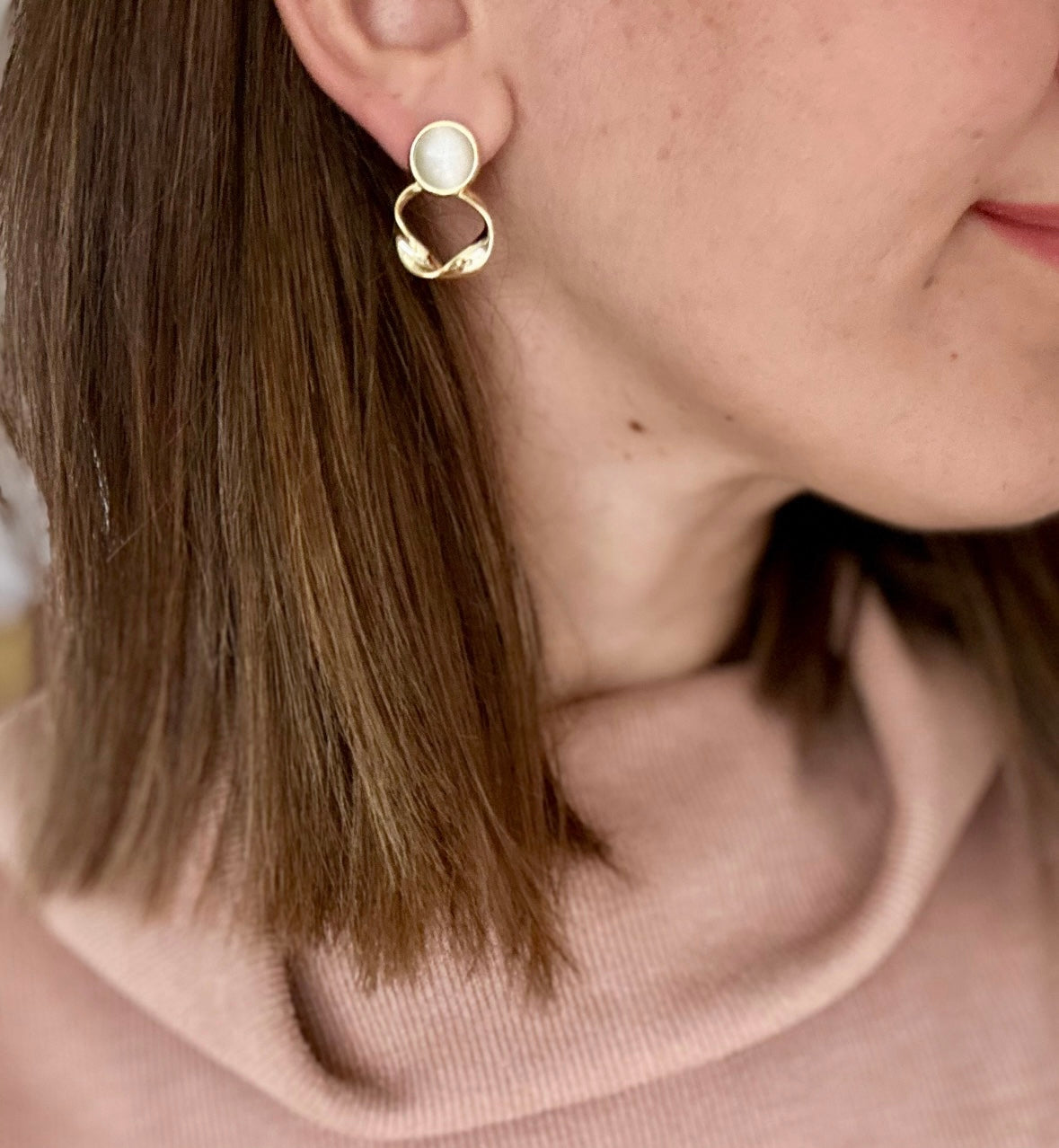 Hanna 14K Rhodium Plated Earrings
