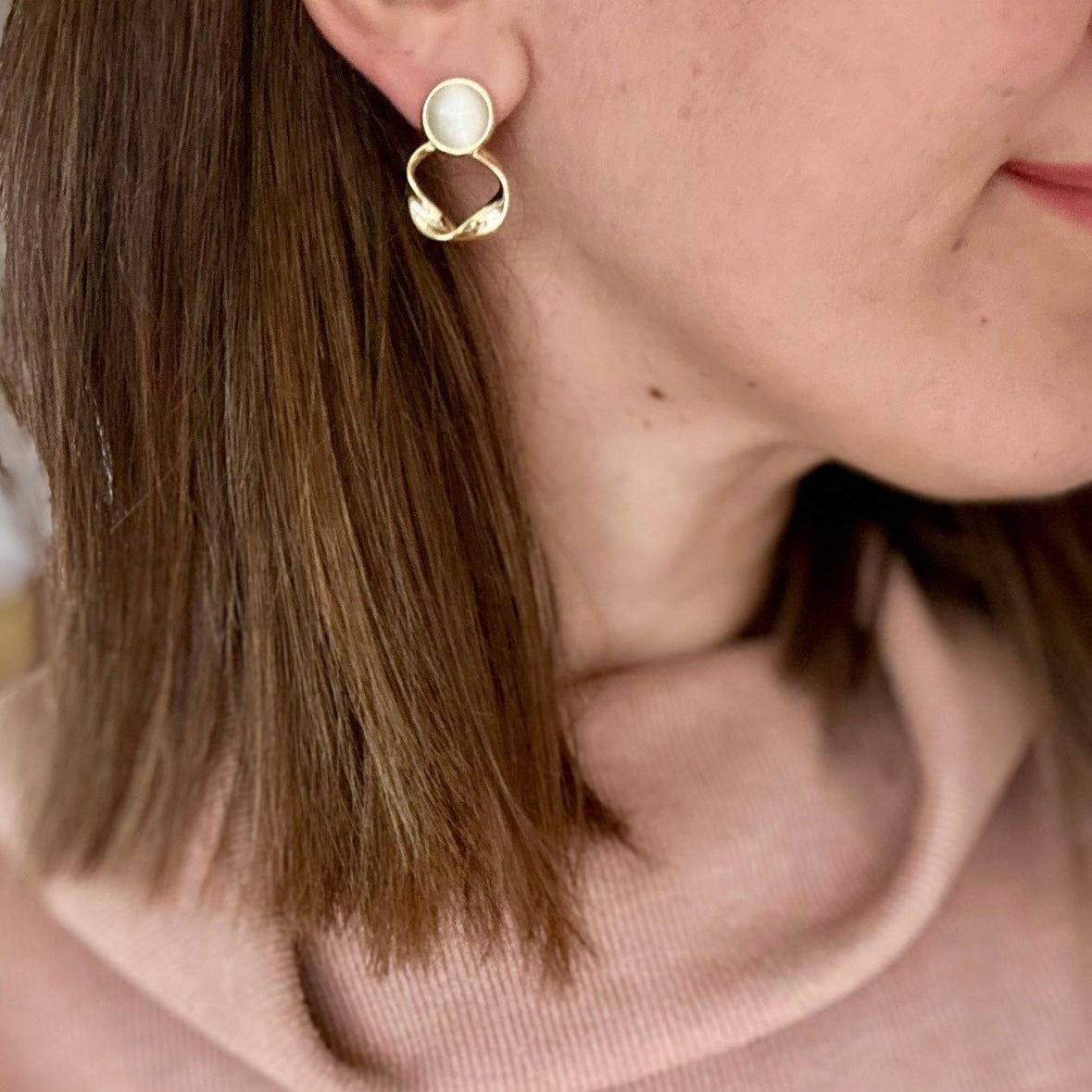 Hanna 14K Rhodium Plated Earrings