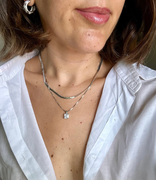 Fazzy Rhodium Plated Necklace