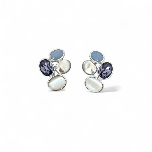Lunare Rhodium Plated Earrings