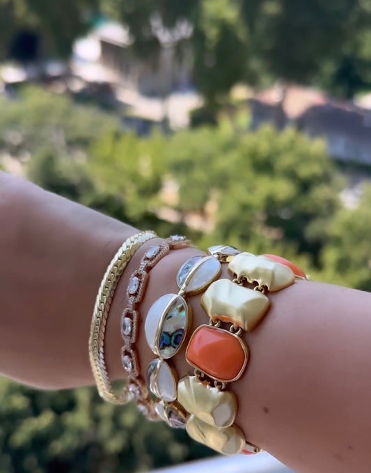 Fiona Orange Gold Color Plated Bracelet